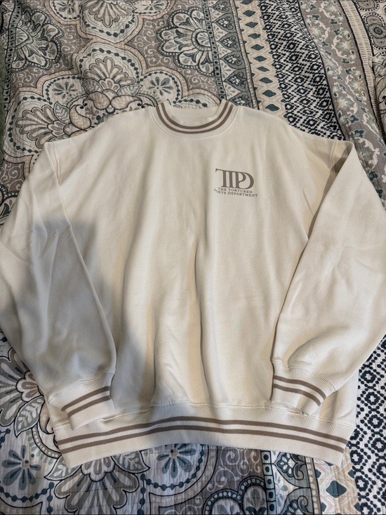 Taylor Swift Tops - Taylor Swift TTPD Cream Sweatshirt with Tan Trim